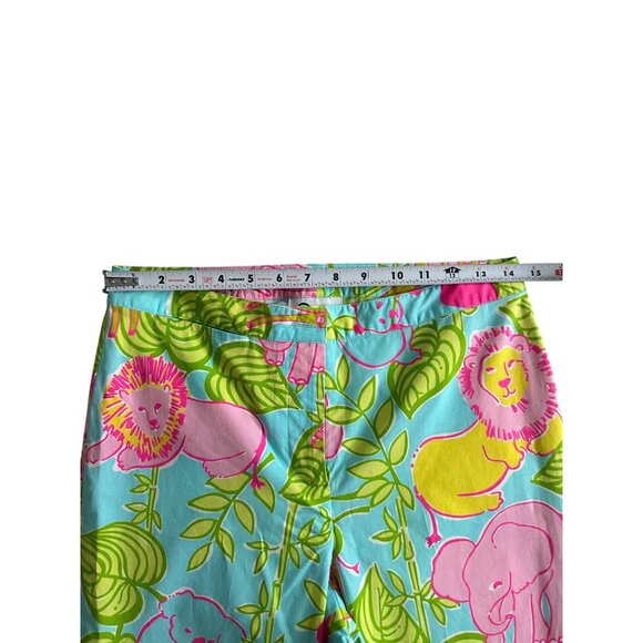 LILLY PULITZER Lilly's Zoo Vintage Cotton Blend Cropped Pants Size 6 - Picture 10 of 11
